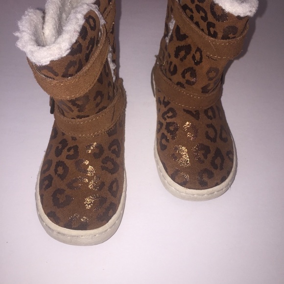 Girls Stride Rite Leopard Brown Boots 7 Kids - Picture 3 of 7
